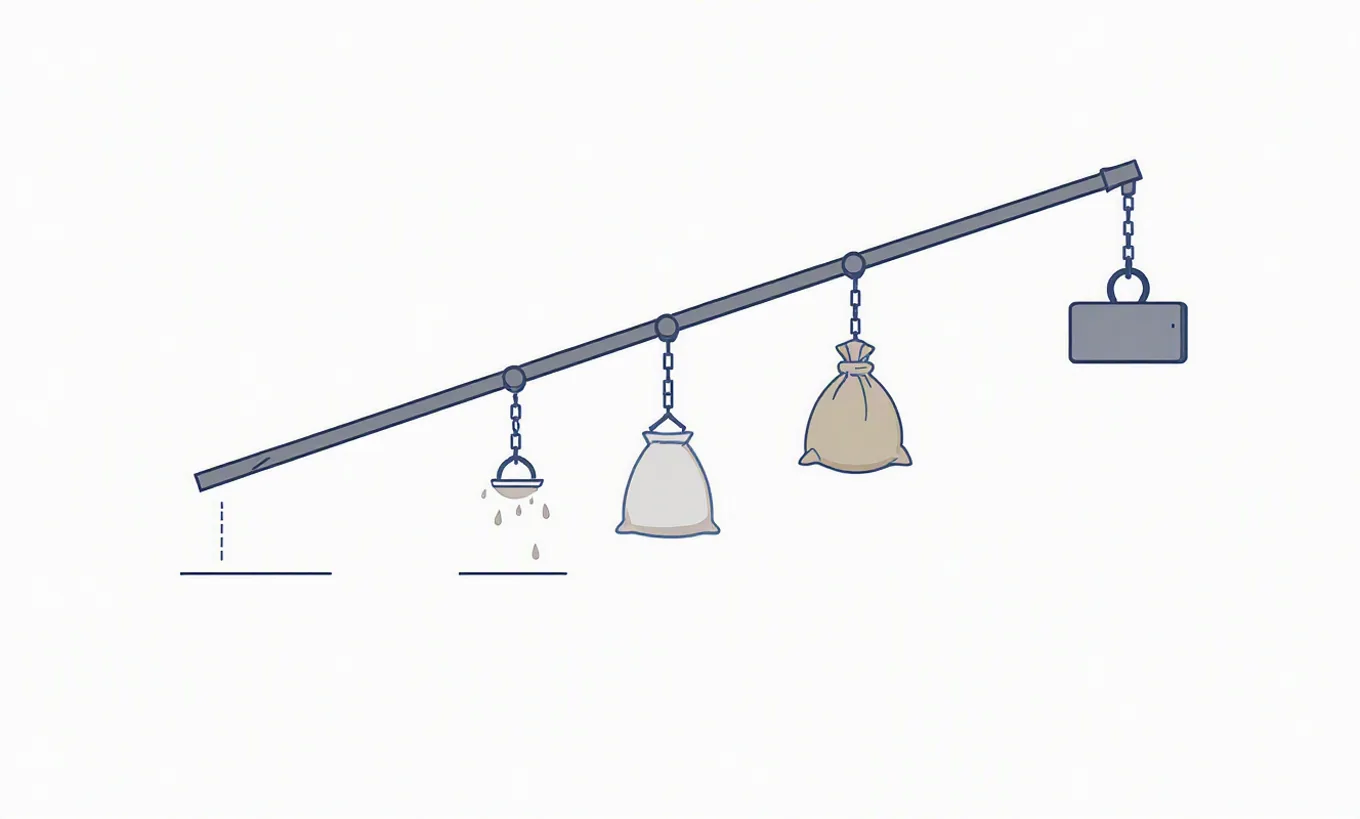 How leverage changes risk of ruin: a wordless annotated mechanism illustration