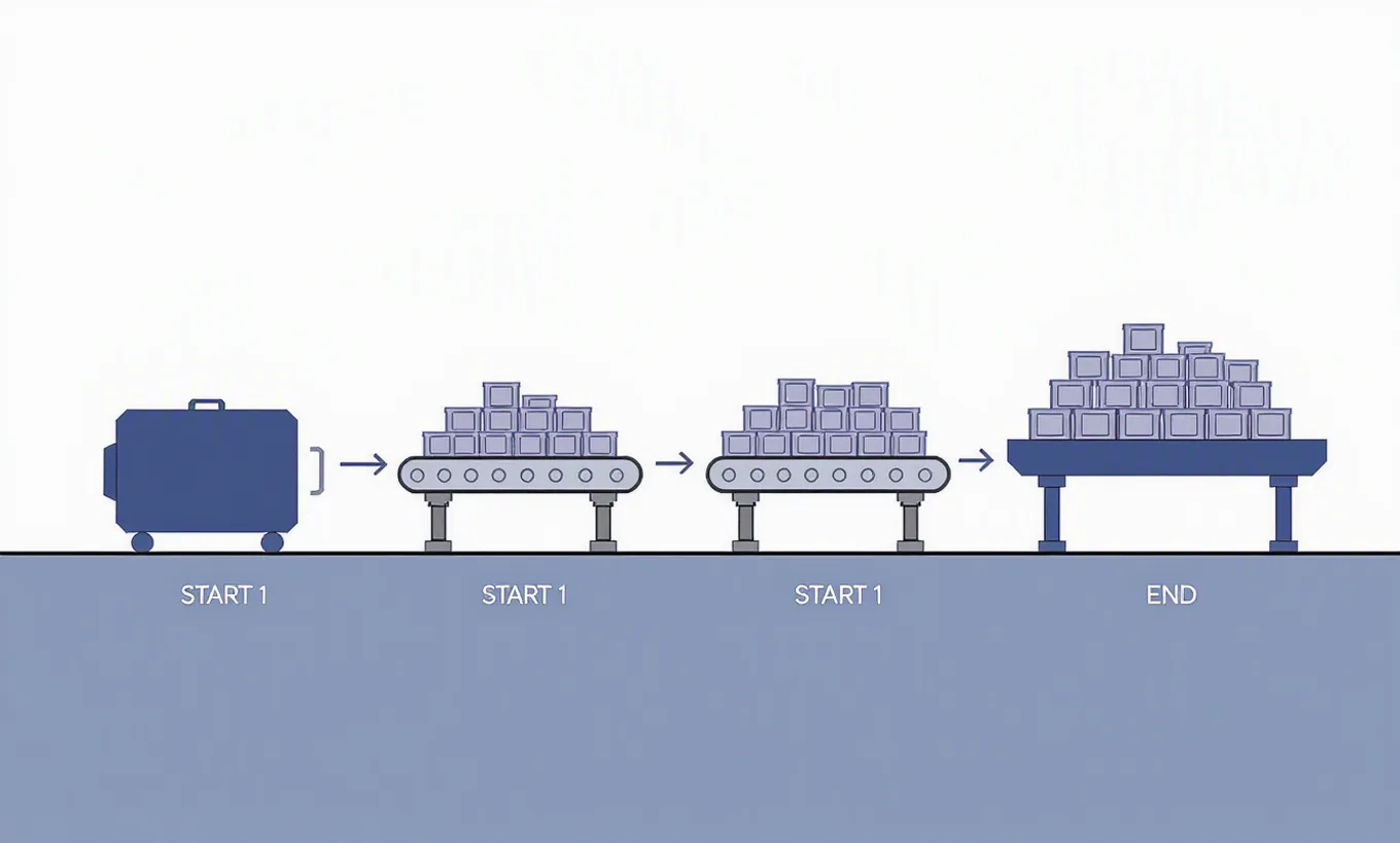 How to compare two equity curves: a wordless annotated mechanism illustration
